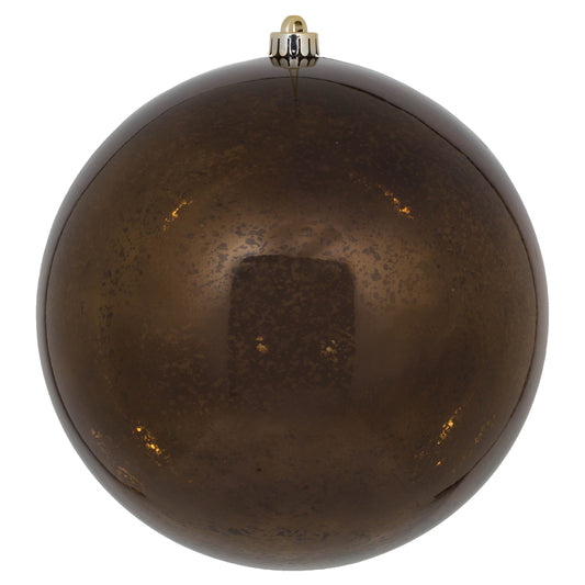 Vickerman 10" Chocolate Mercury Ball Christmas Ornament Features a Shiny Finish.