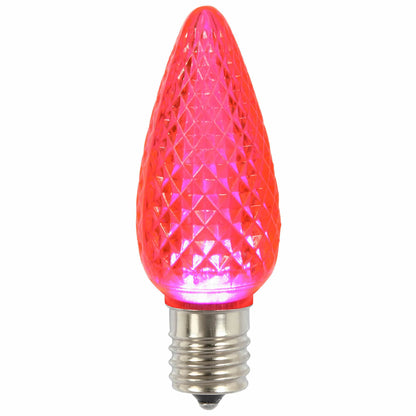 Vickerman C9 LED Pink Faceted Twinkle Bulb  Nickel Base  120V .96 Watts 25 Bulbs per bag