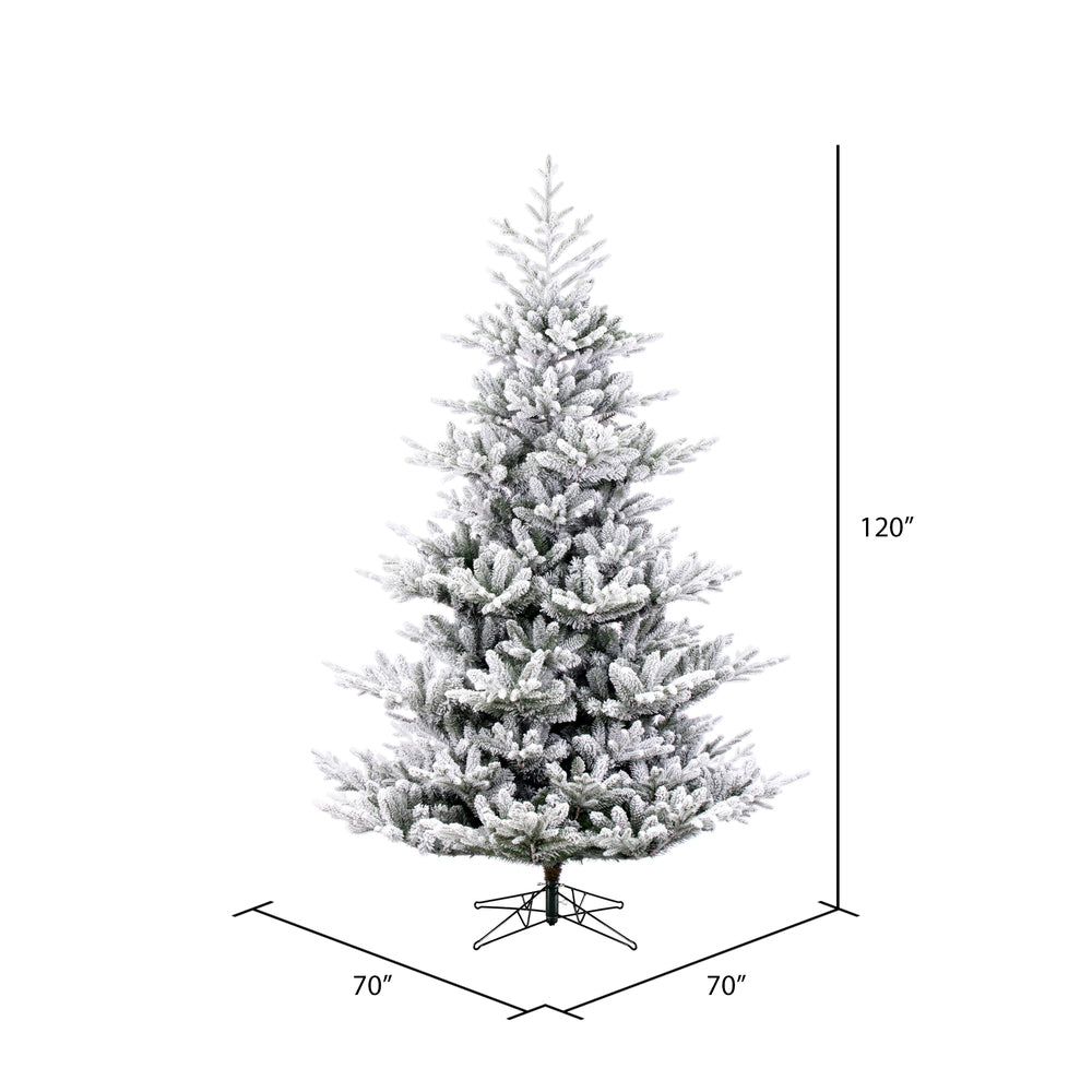 Vickerman 10' x 70" Flocked Hudson Fraser Fir Artificial Christmas Tree Unlit