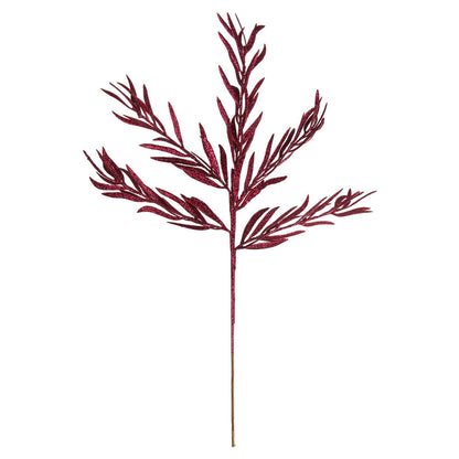Vickerman 22" Burgundy Glitter Heather Artificial Christmas Spray. Includes 12 sprays per pack.
