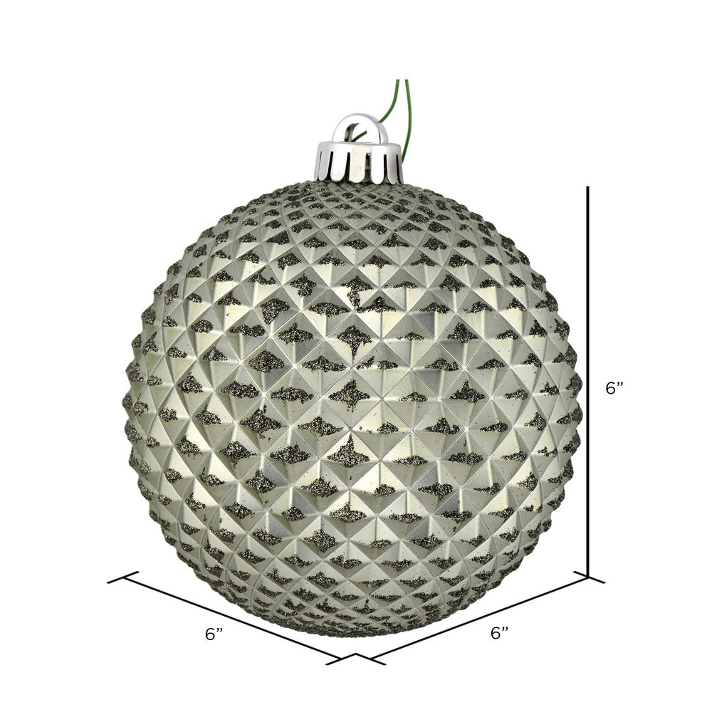 Vickerman 6" Wrought Iron Durian Glitter Ball Ornament 4 per Bag