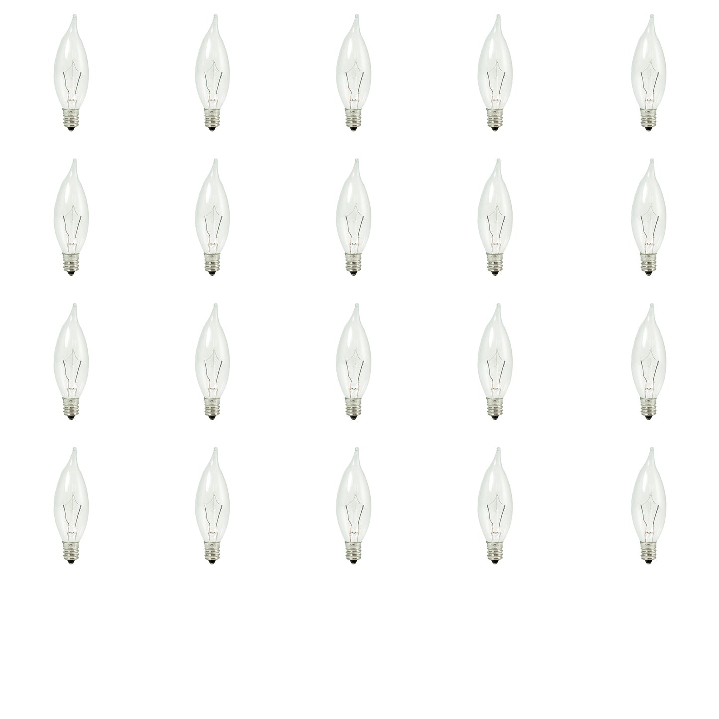 BULBRITE KRYPTON CA8 CANDELABRA SCREW (E12) 15W DIMMABLE LIGHT BULB 2700K/WARM WHITE 20PK (460315)