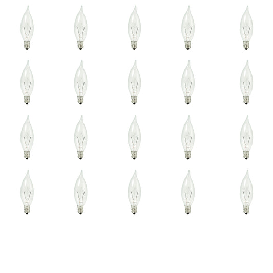 BULBRITE KRYPTON CA8 CANDELABRA SCREW (E12) 15W DIMMABLE LIGHT BULB 2700K/WARM WHITE 20PK (460315)