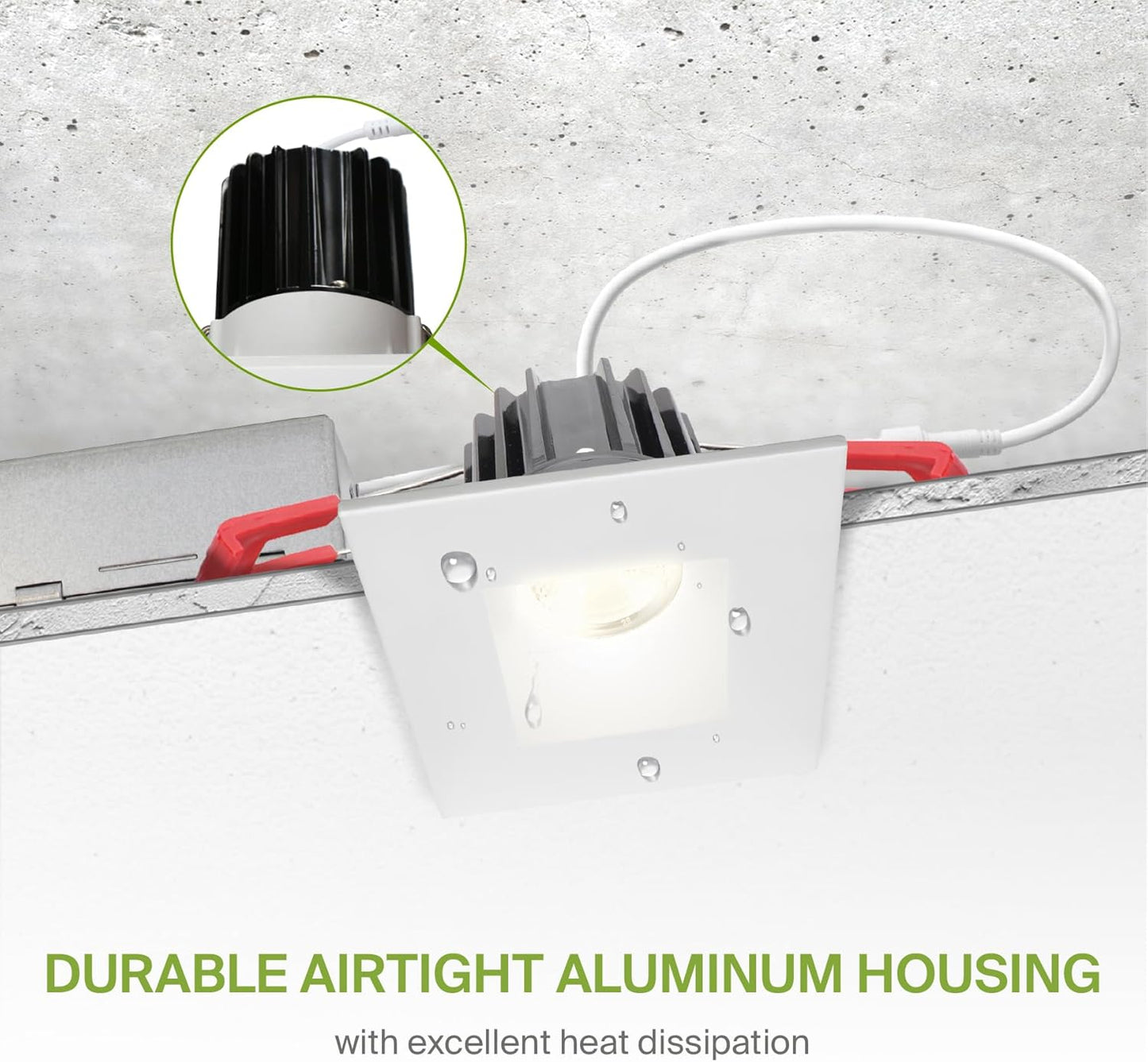 ASD Lighting LED Downlight Square 2inch 8W 120V Triac 2700/3000/3500/4000/5000K White ETL Energy Star