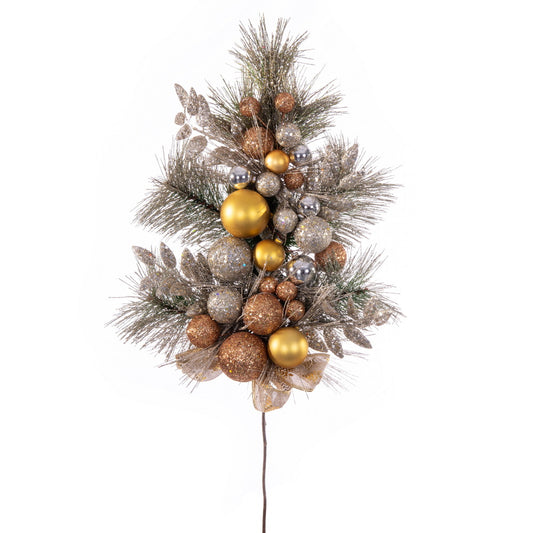 Vickerman 28" Copper and Gold Deco Spray. Includes 2 sprays per pack.