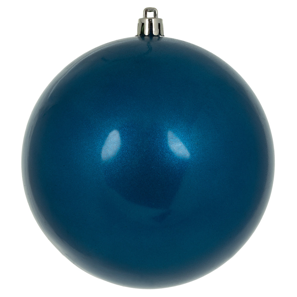 Vickerman 4.75" Blue Candy Ball Ornament 4 per Bag