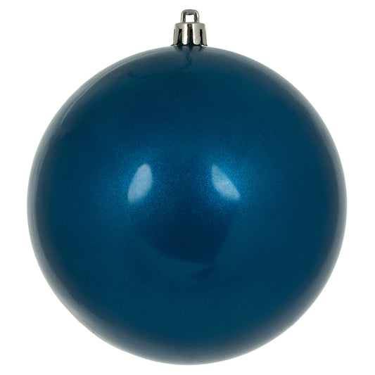 Vickerman 4.75" Blue Candy Ball Ornament 4 per Bag
