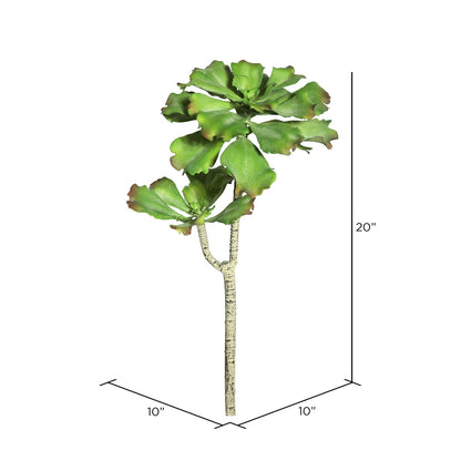 Vickerman 20" Artificial Green Aquarius Echeveria Stem.
