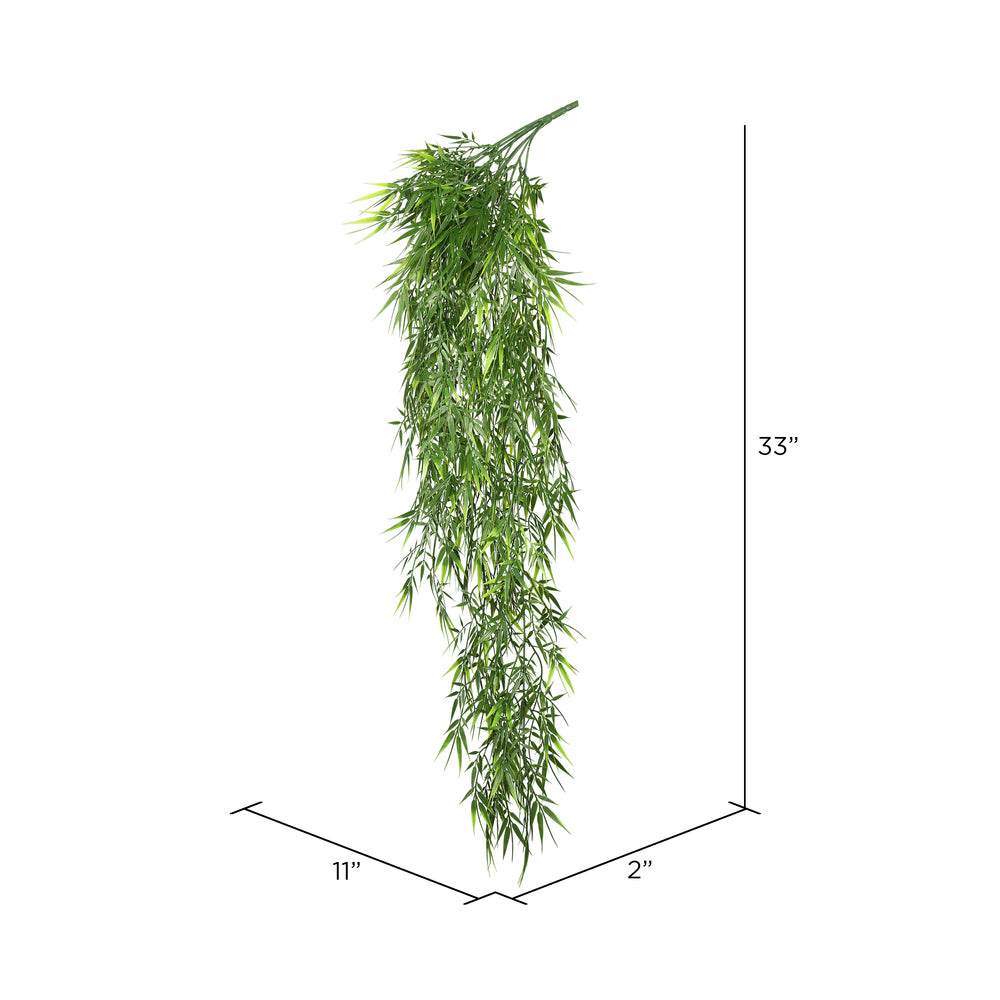 Vickerman 33" Artificial Green Mini Bamboo Leaf Bush Pack of 2