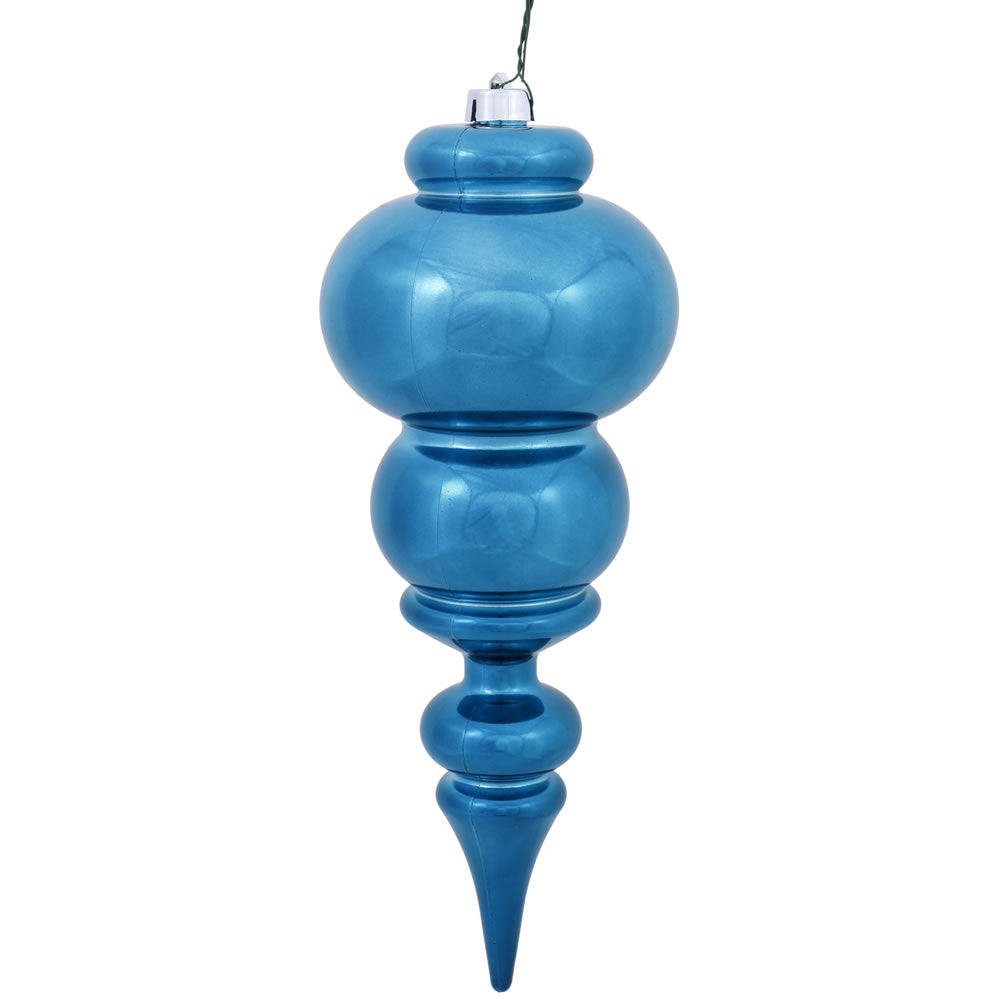 Vickerman 14" Turquoise Shiny Finial Ornament