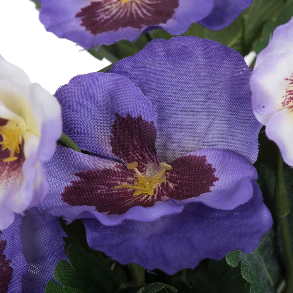 Vickerman 10" Artificial Purple Pansy Bush 4 per pack