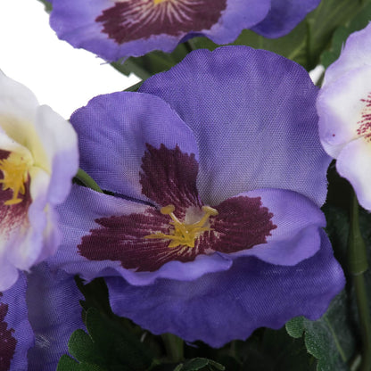Vickerman 10" Artificial Purple Pansy Bush 4 per pack