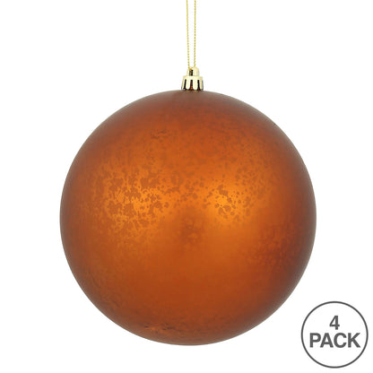 Vickerman 6" Copper Matte Mercury Ball Ornament 4 per Bag