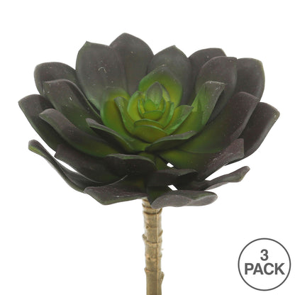 Vickerman 5.75" Artificial Green Echeveria Pick Set of 3