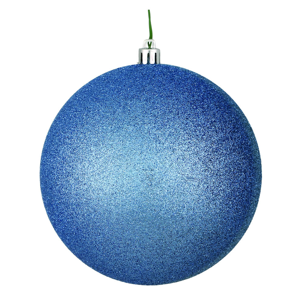 Vickerman 6" Periwinkle Glitter Ball Ornament 4 per Bag