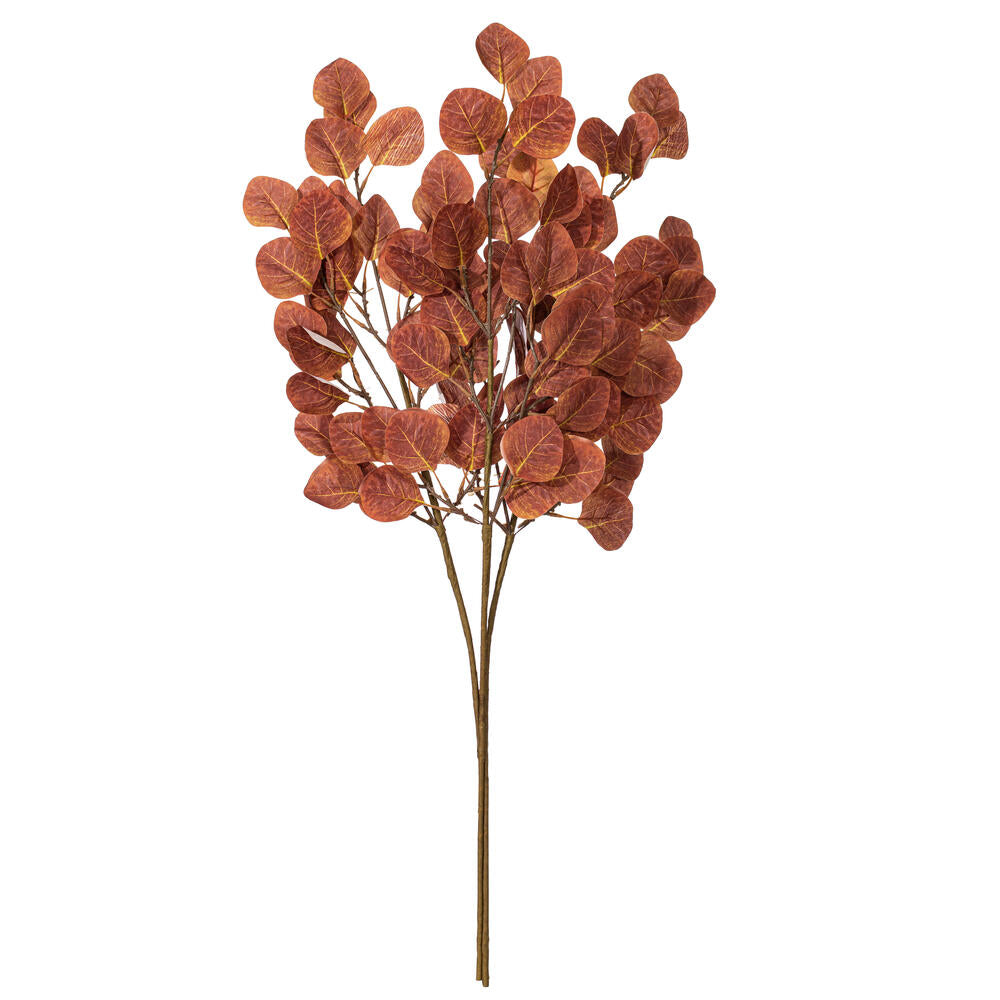 Vickerman 32" Dark Brown Artificial Silver Dollar Eucalyptus Leaf Spray 3 per bag.