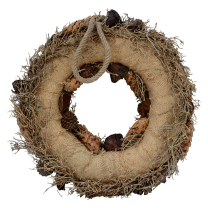 Vickerman 20" Natural Mixed Wreath Dried
