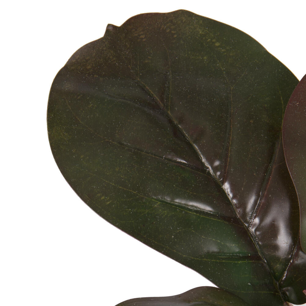 Vickerman 11" Red and Green Artificial Fiddle Leaf Fig Plant in Pot.