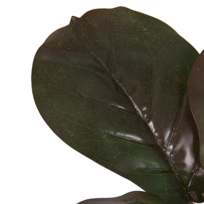 Vickerman 11" Red and Green Artificial Fiddle Leaf Fig Plant in Pot.
