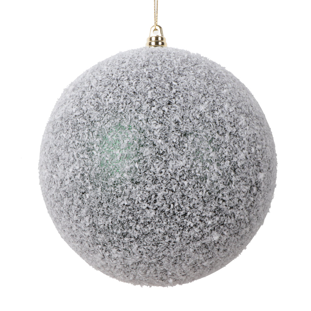 Vickerman 6" Midnight Green Matte Snow Covered Ornament 2 per bag.