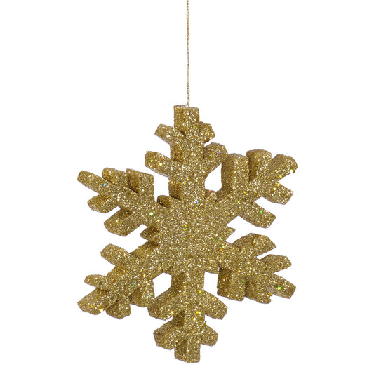 Vickerman 12" Gold Glitter Snowflake Christmas Ornament