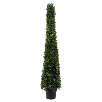 Vickerman 4' Potted Artificial Boxwood Cone.