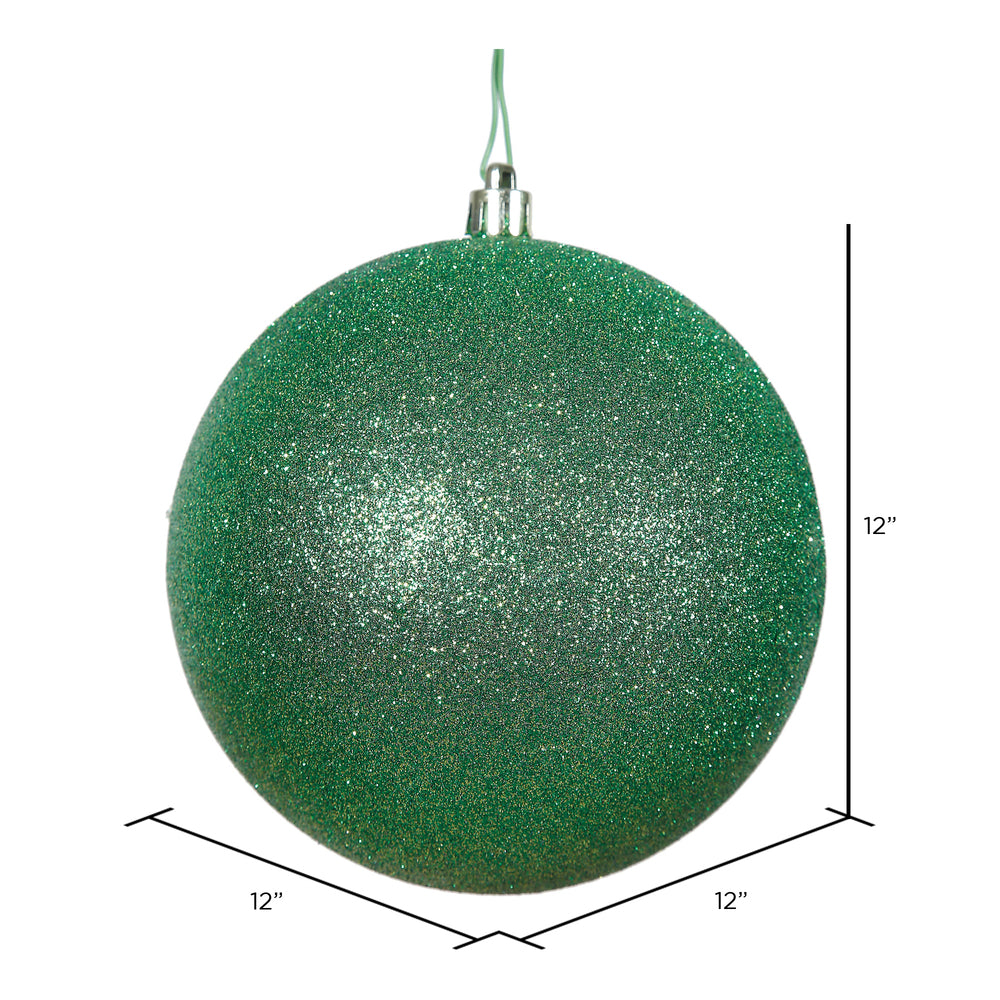 Vickerman 12" Green Glitter Ball Ornament