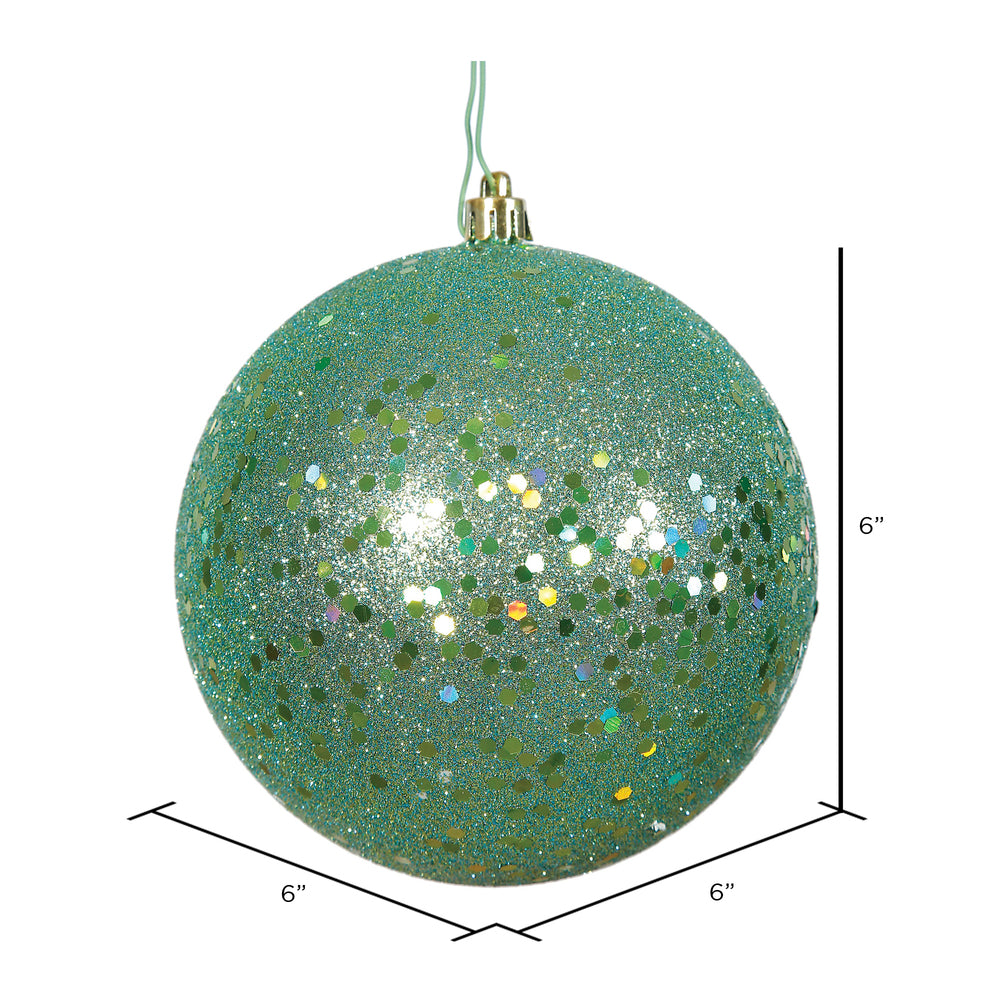 Vickerman 6" Sea Foam Sequin Ball Ornament 4 per Bag
