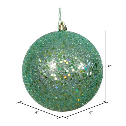 Vickerman 6" Sea Foam Sequin Ball Ornament 4 per Bag