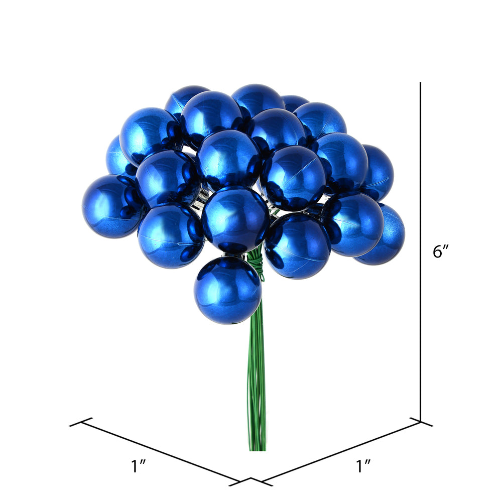 Vickerman 6" Midnight Blue Shiny Ornament Christmas Pick Pack of 2