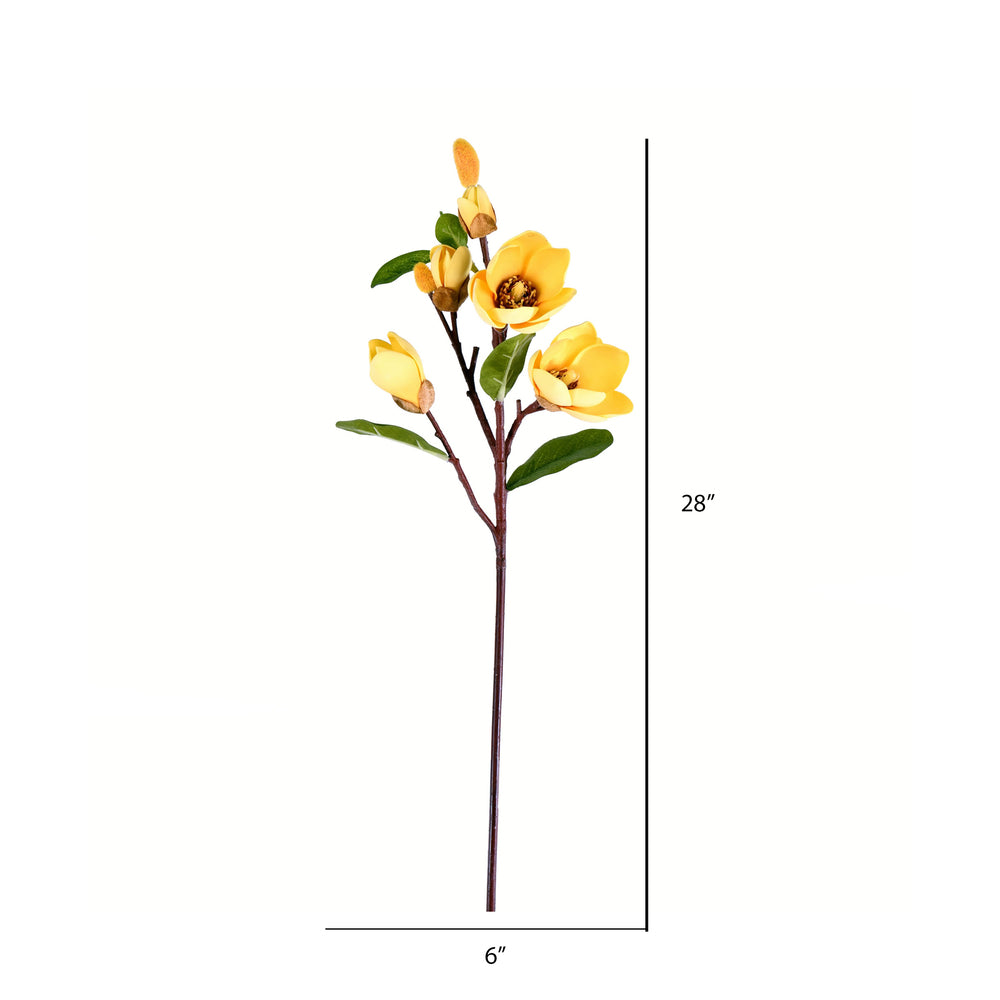 Vickerman 28" Artificial Yellow Magnolia Stem Set of 3