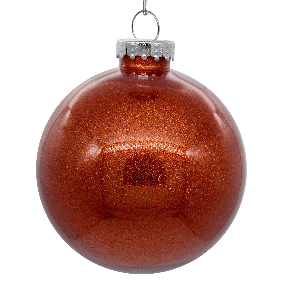 Vickerman 4.75" Clear Ball Christmas Ornament with Bittersweet Glitter Interior 4 Pieces per bag