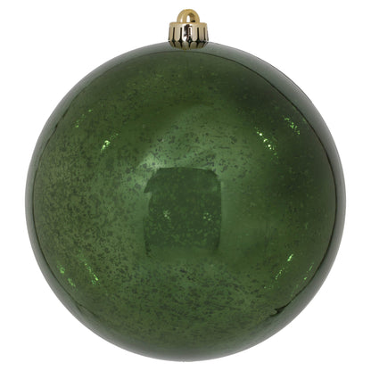 Vickerman 8" Moss Green Mercury Ball Christmas Ornament Features a Shiny Finish.