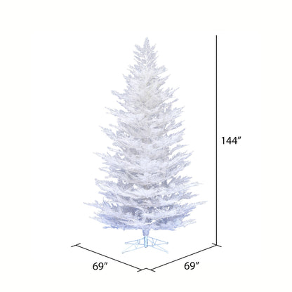 Vickerman 12' x 69" Flocked Cedar Pine Artificial Christmas Tree Unlit