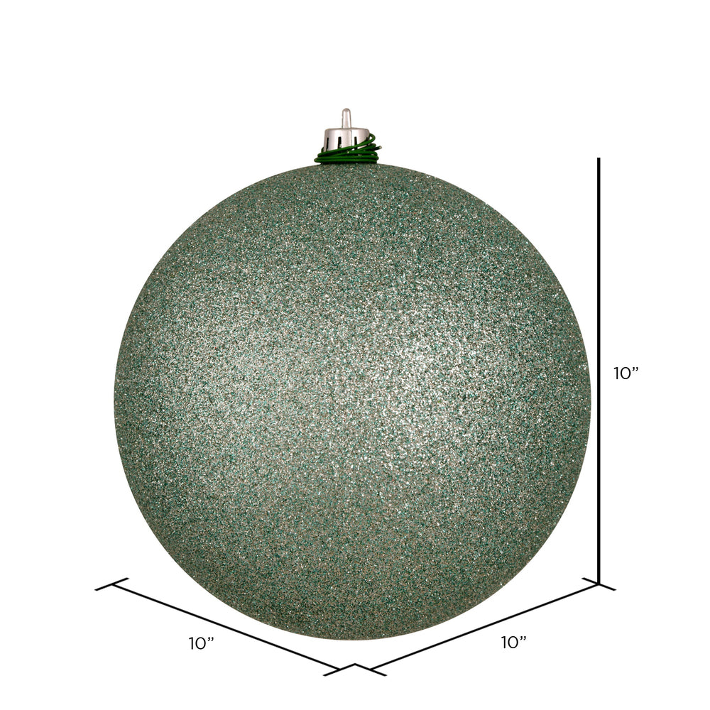 Vickerman 10" Frosty Mint Glitter Ball Ornament