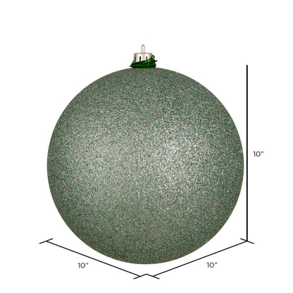 Vickerman 10" Frosty Mint Glitter Ball Ornament