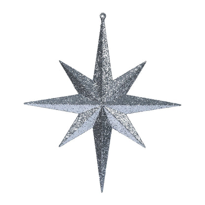 Vickerman 12" Pewter Iridescent Glitter Bethlehem Star Christmas Ornament 2 per Box