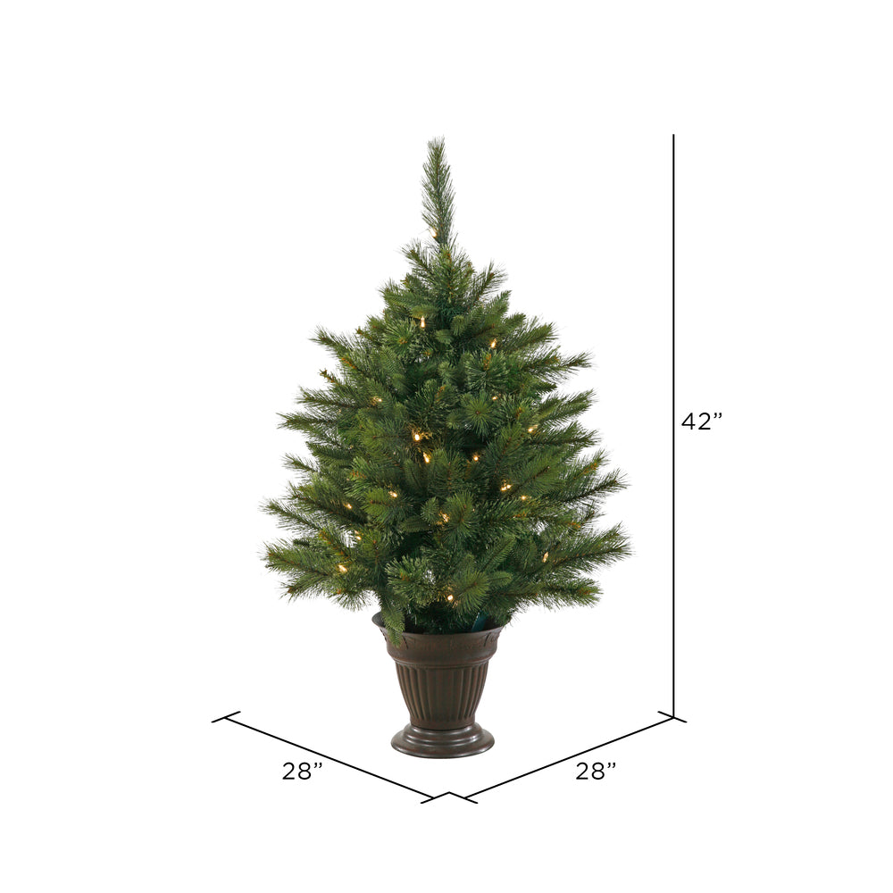 Vickerman 3.5" Cashmere Artificial Christmas Tree Warm White Battery Operated LED Lights