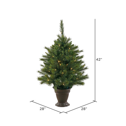 Vickerman 3.5" Cashmere Artificial Christmas Tree Warm White Battery Operated LED Lights