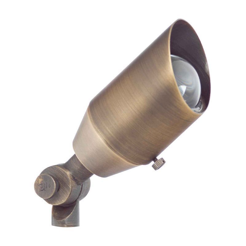 Westgate Solid Brass Landscape Uplight 5W, 12V AC/DC, IP65, 300 Lumens, 3000K, 90°~10°  Adj, Antique Bronze, Landscape Lighting , 5W, 400 Lumens, 3000K, Bronze Finish