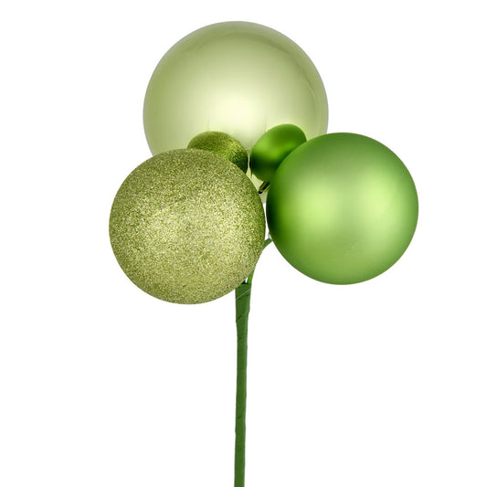 Vickerman 18" Celadon Ball Ornament Christmas Pick 4 per set