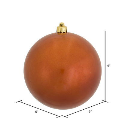 Vickerman 6" Burnished Orange Candy Ball Ornament 4 per Bag