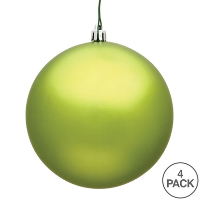 Vickerman 4.75" Lime Matte Ball Ornament 4 per Bag