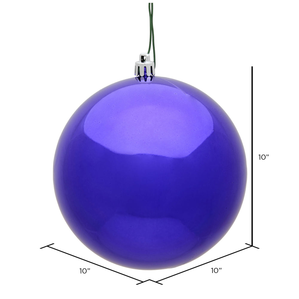 Vickerman 10" Purple Shiny Ball Ornament