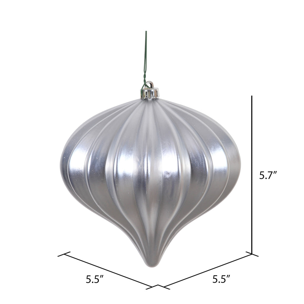 Vickerman 5.7" Silver Matte Onion Christmas Ornament UV treated Set of 3