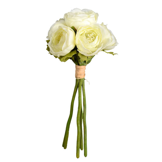 Vickerman 9" Artificial Mini White Ranunculus Spray. Includes 3 sprays per pack.