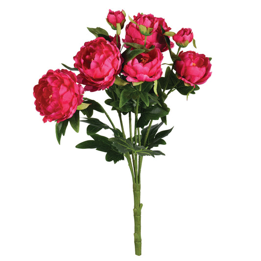 Vickerman 19" Artificial Fuchsia Peony Bush.