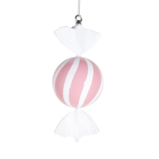 Vickerman 13" Pastel Pink Round Swirl Candy Ornament.