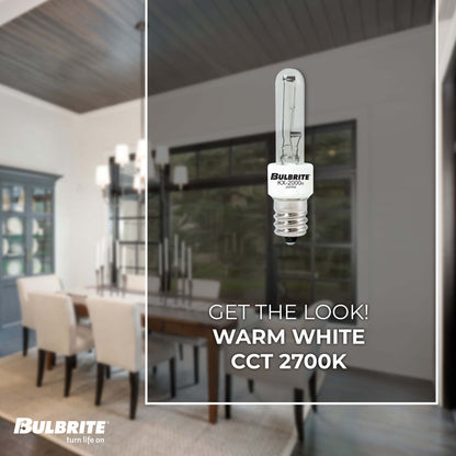 BULBRITE KRYPTON/XENON T3 CANDELABRA SCREW (E12) 20W DIMMABLE LIGHT BULB 2700K/WARM WHITE 2PK (473020)