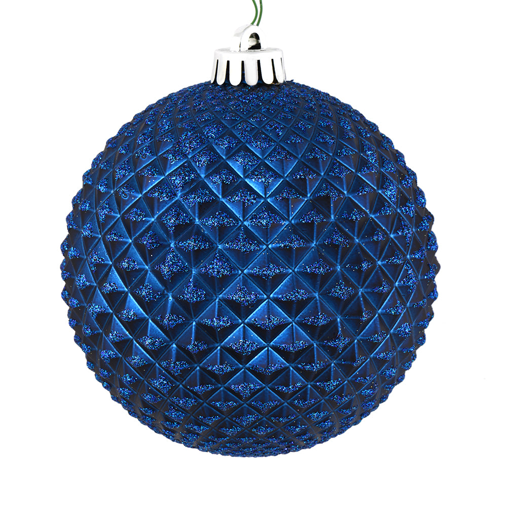 Vickerman 2.75" Midnight Blue Durian Glitter Ball Ornament 12 per Bag